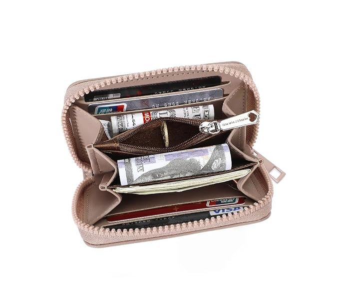 JI TravelMate Hanging Wallet Purse Women's Wallet Zipper Premium Wallet (Peach)
