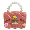 J I Kids Pearl Handle Mini Purse Bag Cute Cartoon Decorative Handbag for Girls