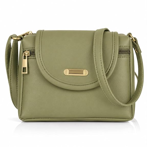 J I ACCESSORIES Women’s Stylish Crossbody Sling Bag – Elegant PU Leather Small Shoulder Purse with Adjustable Strap – Casual & Travel Handbag