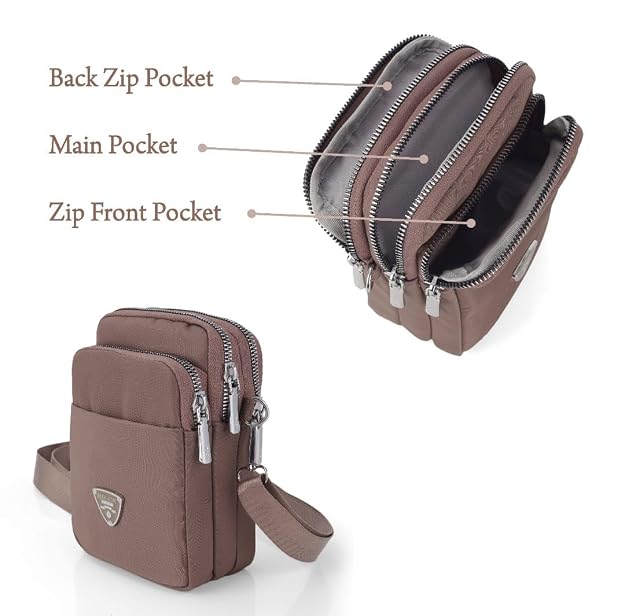 Bag in Multi-Compartment Crossbody Phone Bag for Women Stylish and Compact Zippered Pouch with Adjustable Strap – 8 Trendy Colors for Everyday Use
