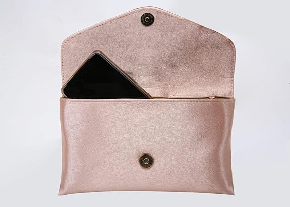 Bag in Elegant Satin Evening Clutch Bag Stylish Envelope Purse with Rhinestone Detail and Detachable Chain Perfect for Formal Events and Special Occasions