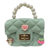 J I Kids Pearl Handle Mini Purse Bag Cute Cartoon Decorative Handbag for Girls
