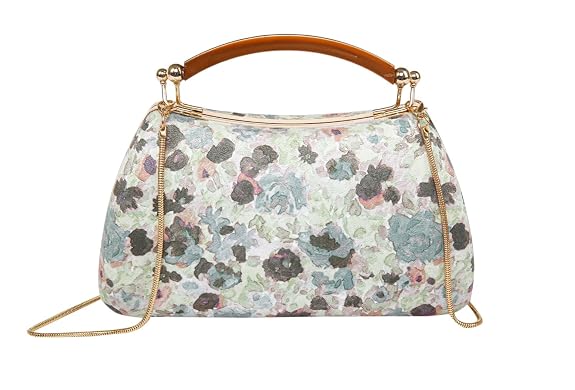 Bag in Floral Handbag with Gold Accents & Crossbody Strap Stylish and Compact Accessory for Every Occasion