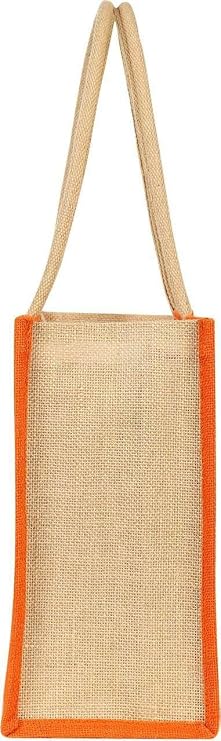 J I Premium Jute Carry Bag with Soft Handles | Reusable Shopping Tote for Work, Travel & Everyday Use