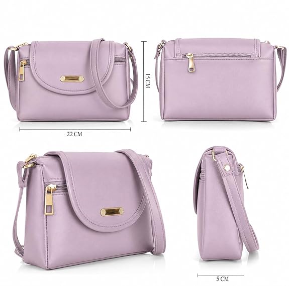 J I ACCESSORIES Women’s Stylish Crossbody Sling Bag – Elegant PU Leather Small Shoulder Purse with Adjustable Strap – Casual & Travel Handbag