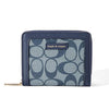 JI Simple & Elegant Women’s Pattern Designer Zipper Wallet – Premium Leather Small Purse with Multiple Card Slots, Coin Pocket & Stylish Compact Design for Everyday Use (Blue)