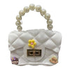 J I Kids Pearl Handle Mini Purse Bag Cute Cartoon Decorative Handbag for Girls