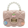 J I Kids Pearl Handle Mini Purse Bag Cute Cartoon Decorative Handbag for Girls