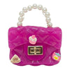 J I Kids Pearl Handle Mini Purse Bag Cute Cartoon Decorative Handbag for Girls