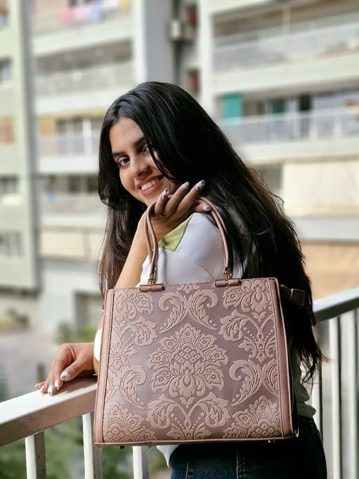 Bag in Elegant Damask Patterned Handbag for Women Chic Designer Shoulder Bag with Durable Handles Perfect for Formal & Casual Outings