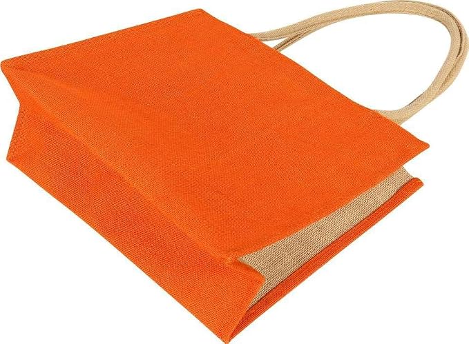 J I Premium Jute Carry Bag with Soft Handles | Reusable Shopping Tote for Work, Travel & Everyday Use