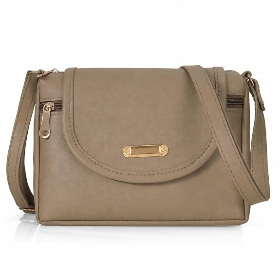 J I ACCESSORIES Women’s Stylish Crossbody Sling Bag – Elegant PU Leather Small Shoulder Purse with Adjustable Strap – Casual & Travel Handbag
