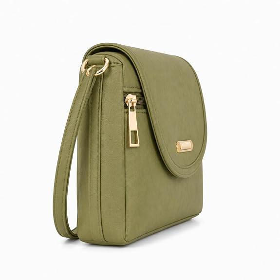 J I ACCESSORIES Women’s Stylish Crossbody Sling Bag – Elegant PU Leather Small Shoulder Purse with Adjustable Strap – Casual & Travel Handbag