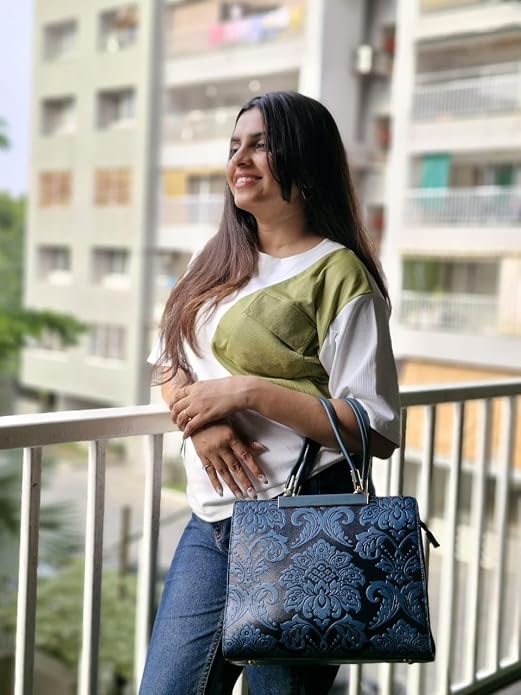 Bag in Elegant Damask Patterned Handbag for Women Chic Designer Shoulder Bag with Durable Handles Perfect for Formal & Casual Outings