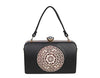 Bag in Elegant Black Floral Handbag with Crystal Clasp Vintage-Inspired Evening Bag for Special Occasions