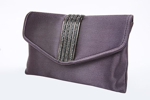 Bag in Elegant Satin Evening Clutch Bag Stylish Envelope Purse with Rhinestone Detail and Detachable Chain Perfect for Formal Events and Special Occasions