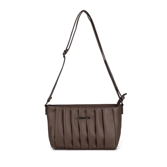 J I Quilted Crossbody Sling Bag for Women Soft Padded Design, Adjustable Strap, Compact Everyday Shoulder Purse
