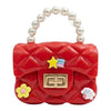J I Kids Pearl Handle Mini Purse Bag Cute Cartoon Decorative Handbag for Girls
