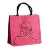 J I Premium Jute Carry Bag with Soft Handles | Reusable Shopping Tote for Work, Travel & Everyday Use
