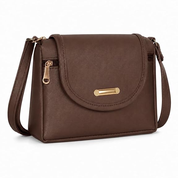 J I ACCESSORIES Women’s Stylish Crossbody Sling Bag – Elegant PU Leather Small Shoulder Purse with Adjustable Strap – Casual & Travel Handbag