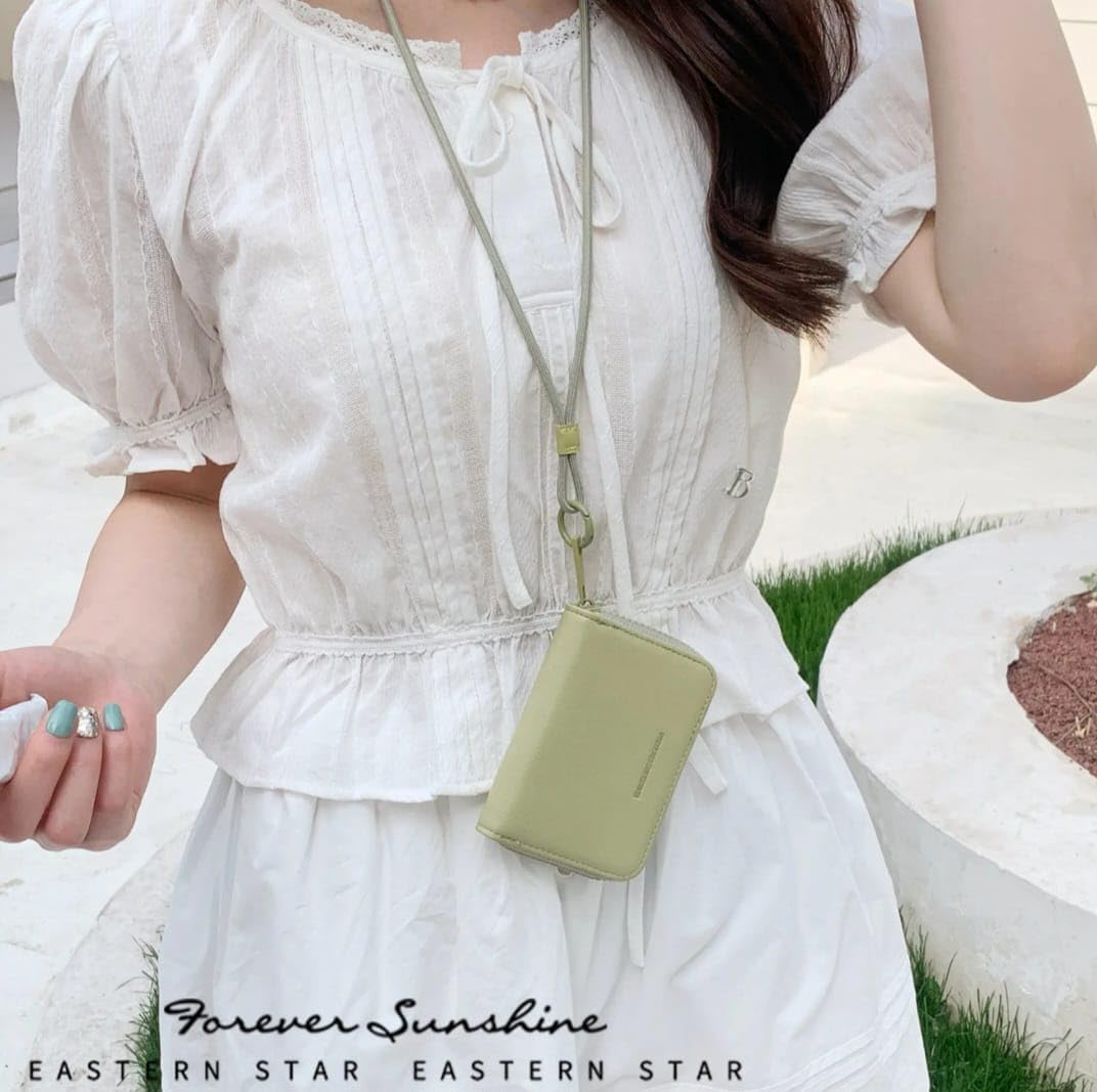 JI TravelMate Hanging Wallet Purse Women's Wallet Zipper Premium Wallet (Light Green)