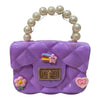 J I Kids Pearl Handle Mini Purse Bag Cute Cartoon Decorative Handbag for Girls