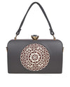 Bag in Elegant Black Floral Handbag with Crystal Clasp Vintage-Inspired Evening Bag for Special Occasions