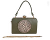 Bag in Elegant Black Floral Handbag with Crystal Clasp Vintage-Inspired Evening Bag for Special Occasions