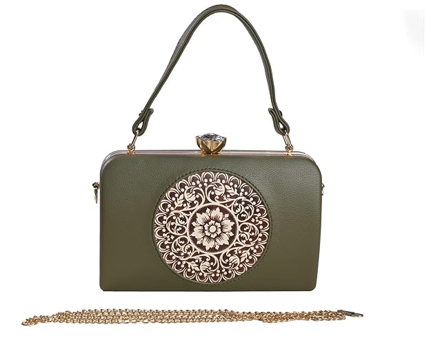 Bag in Elegant Black Floral Handbag with Crystal Clasp Vintage-Inspired Evening Bag for Special Occasions