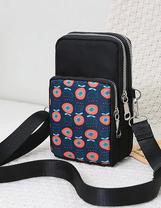 Bag in Women’s Floral Crossbody Phone Bag – Multi-Pocket Small Shoulder Purse with Adjustable Strap