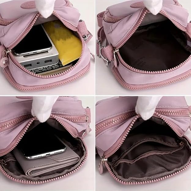 Bag In Compact Black Crossbody Bag for Men and Women, Waterproof Travel and Everyday Sling Bag with Adjustable Strap