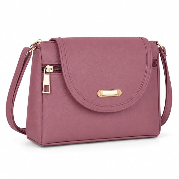 J I ACCESSORIES Women’s Stylish Crossbody Sling Bag – Elegant PU Leather Small Shoulder Purse with Adjustable Strap – Casual & Travel Handbag