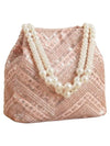 Bag in Women's Ethnic Potli Bag Embroidered Drawstring Purse with Pearl Bead Handle for Festive Occasions