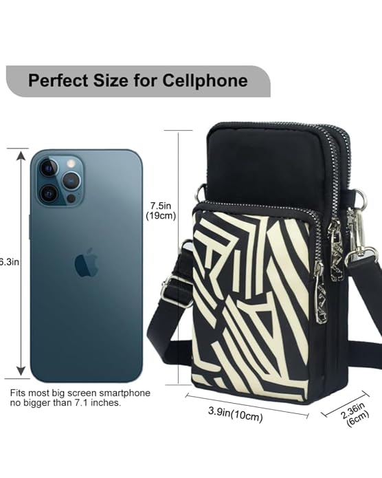 Bag in Women’s Floral Crossbody Phone Bag – Multi-Pocket Small Shoulder Purse with Adjustable Strap