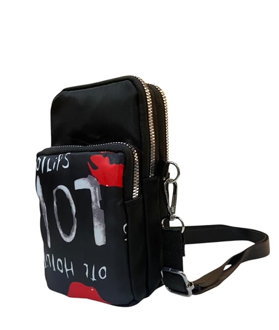 Bag in Bag In Floral Crossbody Bag with Multiple Zippered Compartments - Compact, Stylish and Convenient for Travel and Daily Use