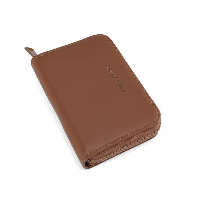 JI TravelMate Hanging Wallet Purse Women's Wallet Zipper Premium Wallet (Brown)