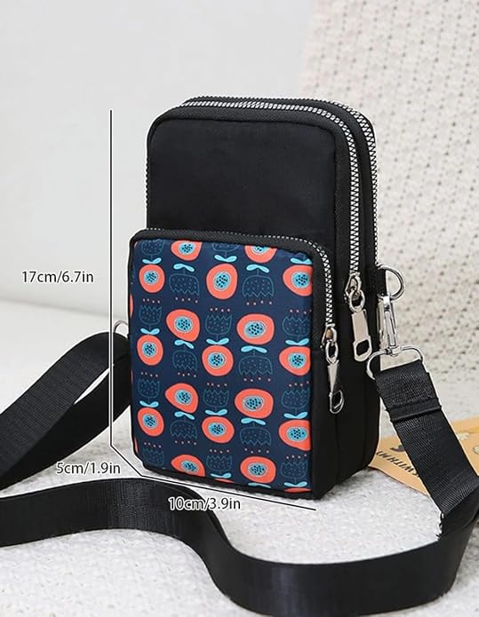Bag in Women’s Floral Crossbody Phone Bag – Multi-Pocket Small Shoulder Purse with Adjustable Strap