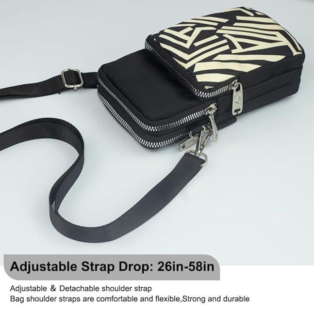 Bag in Women’s Floral Crossbody Phone Bag – Multi-Pocket Small Shoulder Purse with Adjustable Strap