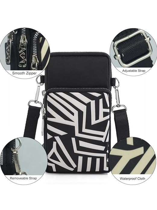Bag in Women’s Floral Crossbody Phone Bag – Multi-Pocket Small Shoulder Purse with Adjustable Strap