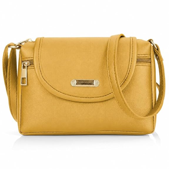 J I ACCESSORIES Women’s Stylish Crossbody Sling Bag – Elegant PU Leather Small Shoulder Purse with Adjustable Strap – Casual & Travel Handbag