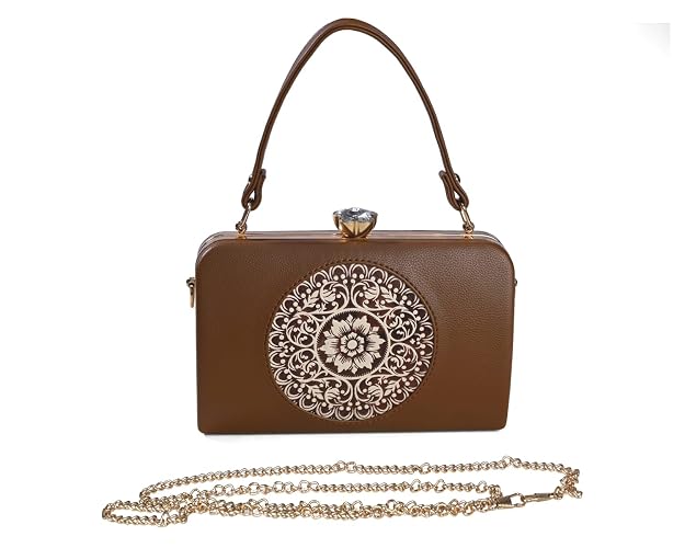 Bag in Elegant Black Floral Handbag with Crystal Clasp Vintage-Inspired Evening Bag for Special Occasions