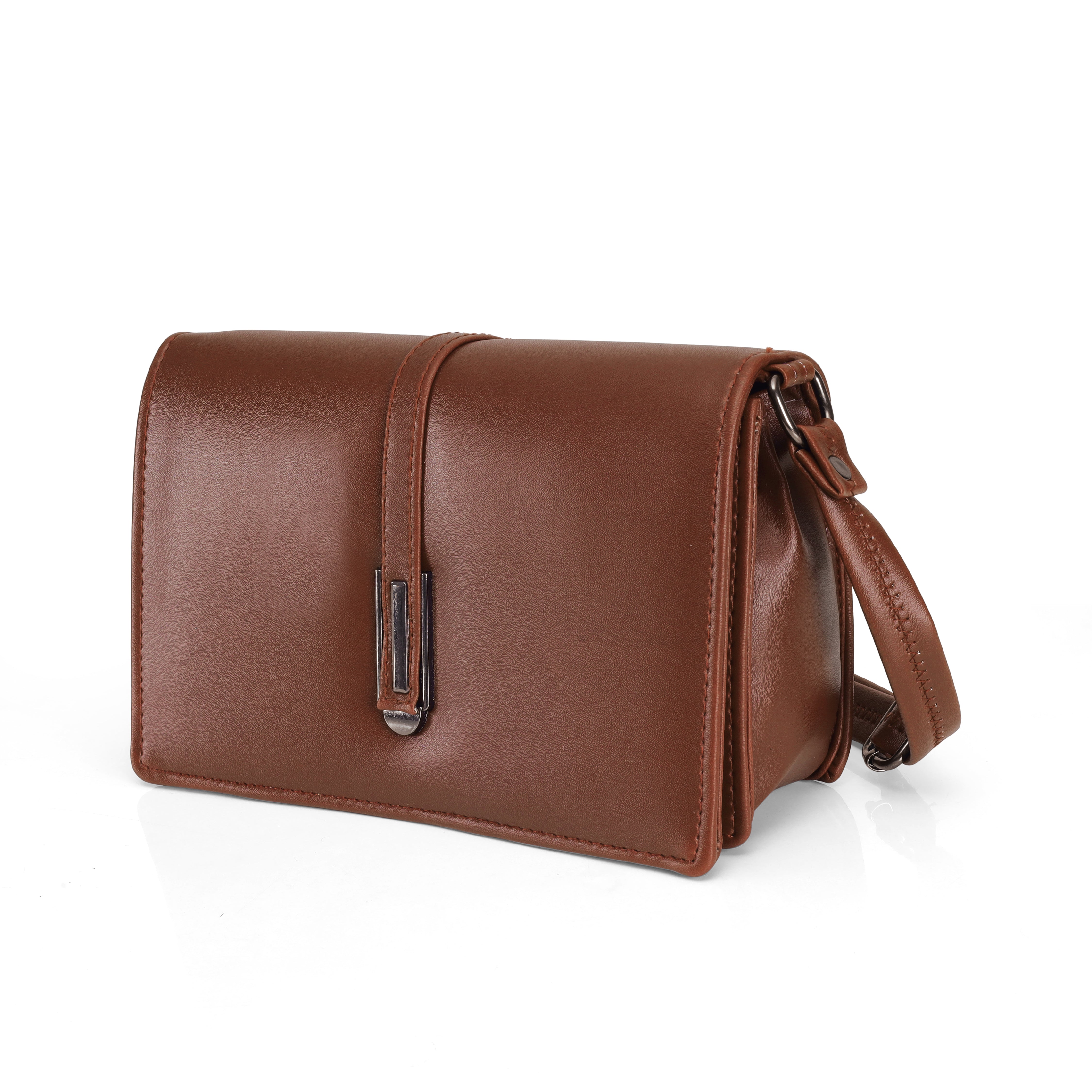 Premium Women’s Sling Clutch Bag | Stylish PU Leather Shoulder Purse with Magnetic Lock – Black, Wine & Taupe