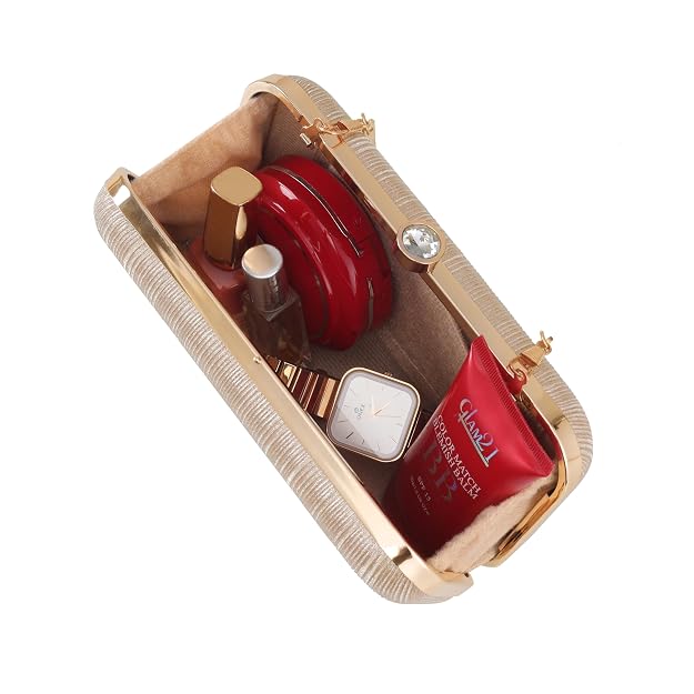 BAG IN Women Evening Hand Clutch | Ladies Party Wedding Purse with Chain Strap