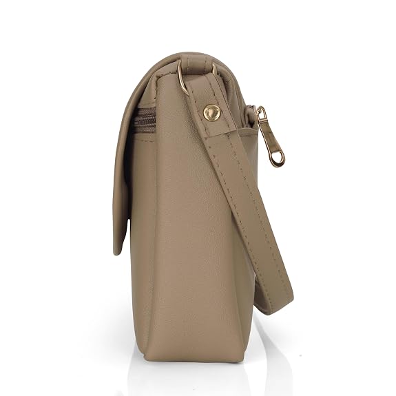 Bag in Stylish Women's Leather Shoulder Bag Embroidered Flap Crossbody Purse with Zipper Compartments & Adjustable Strap