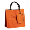 J I Premium Jute Carry Bag with Soft Handles | Reusable Shopping Tote for Work, Travel & Everyday Use
