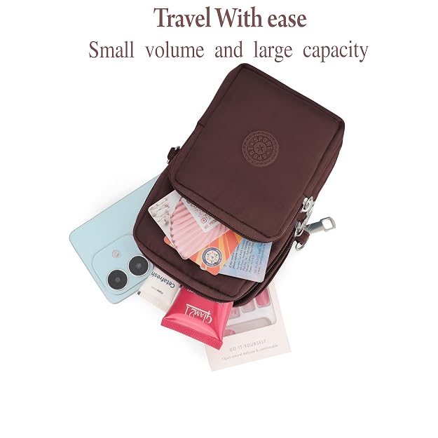 Bag in Women’s Floral Crossbody Phone Bag – Multi-Pocket Small Shoulder Purse with Adjustable Strap