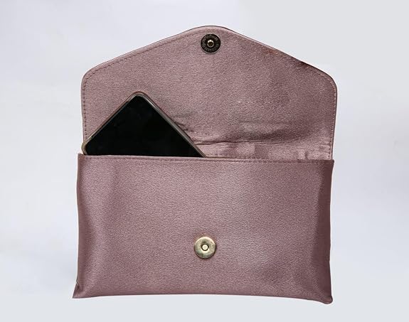 Bag in Elegant Satin Evening Clutch Bag Stylish Envelope Purse with Rhinestone Detail and Detachable Chain Perfect for Formal Events and Special Occasions