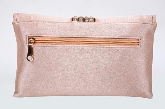 Bag in Elegant Satin Evening Clutch Bag Stylish Envelope Purse with Rhinestone Detail and Detachable Chain Perfect for Formal Events and Special Occasions