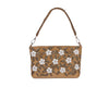 J I ACCESSORIES Velvet Hand-Embroidered Floral Clutch