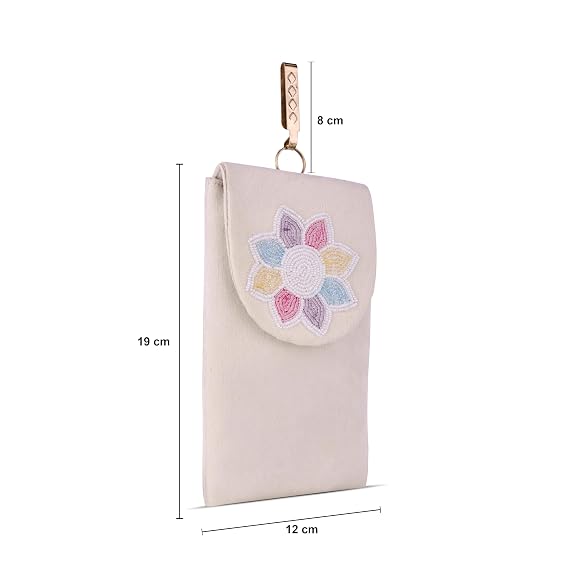 Bag in Women's Flower Beaded Mobile Pouch